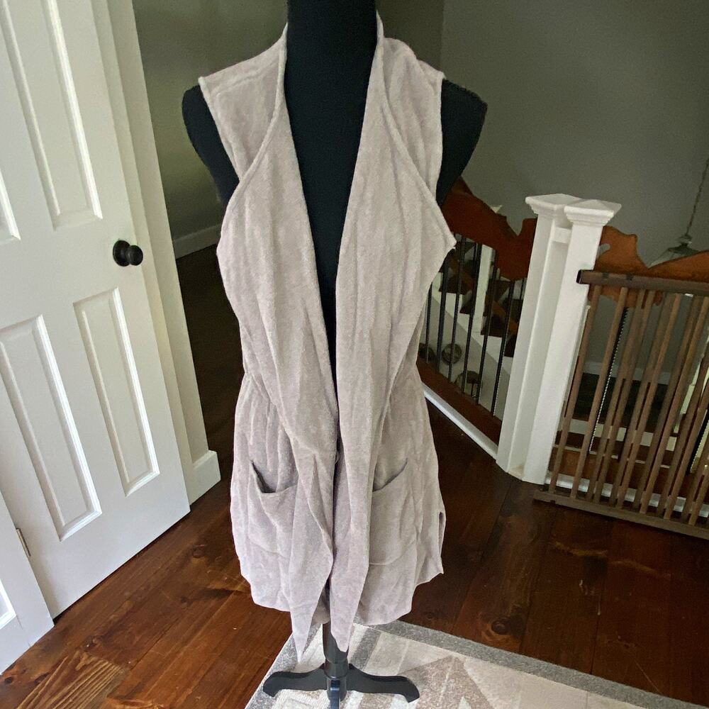 Barefoot Dreams CozyChic Ultra Lite Womens Gray Wrap pullover Sleeveless M
